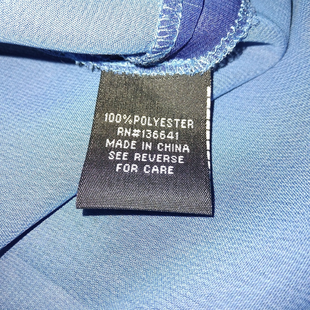 Women's Sheer Blue Button-Up Blouse - Picture 5 of 8